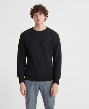 Superdry Orange Label Crew Neck Férfi Ugró Fekete | YDEBR7658